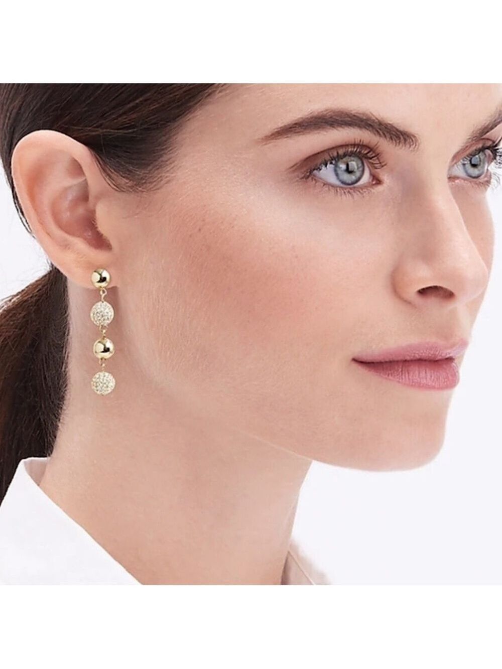J. Crew Gold Drop Bauble Earrings New